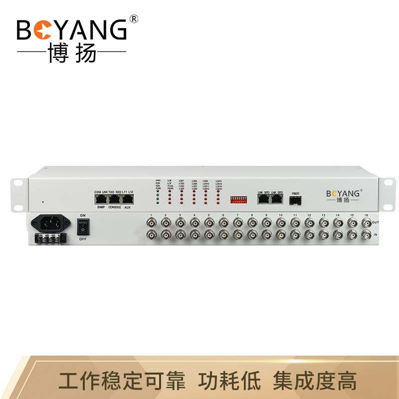博扬（BOYANG）BY-16E1S IP网口 以太网转E1 反向协议转换器 16E1反向网桥 机架式双电源 1对价