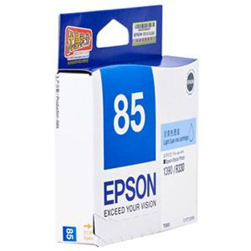 爱普生（EPSON）T0855 淡青色墨盒 810页打印量 适用机型：PHOTO 1390/R330 单支装
