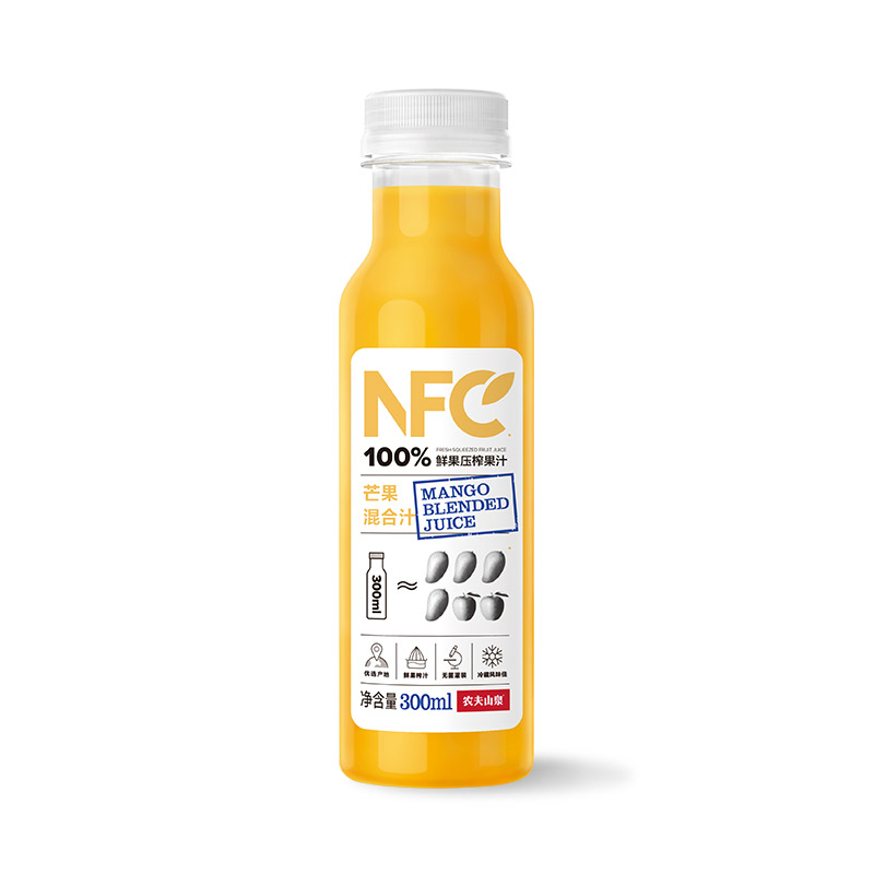农夫山泉 纯天然果汁 100%NFC芒果混合汁  (单位: 箱 规格: 300ML/瓶 24瓶/箱 单箱装)