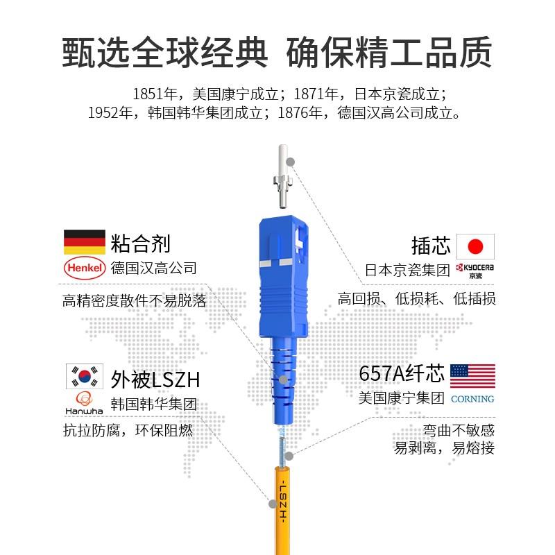 博扬（BOYANG）BY-5111SM 电信级光纤跳线sc-sc 5米 单模单芯 低烟无卤环保网线光纤线 收发器尾纤