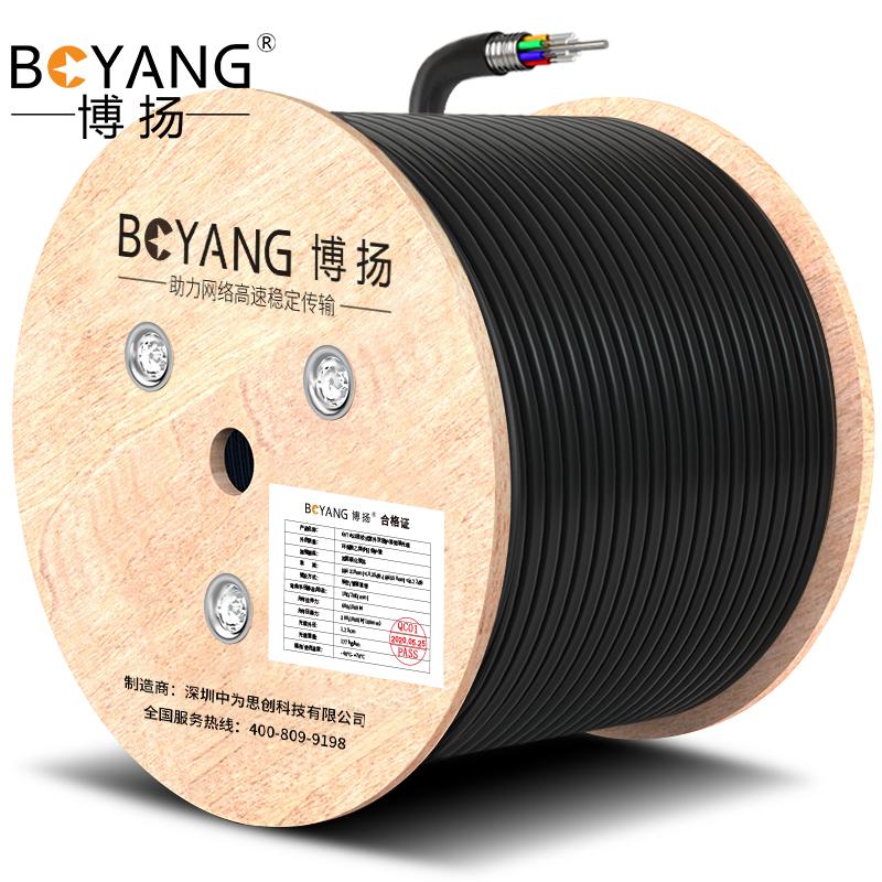 博扬 BOYANG BY-GYTS-8B1 铠装8芯单模室外光缆 GYTS层绞式室外架空/管道网线光纤线 100米