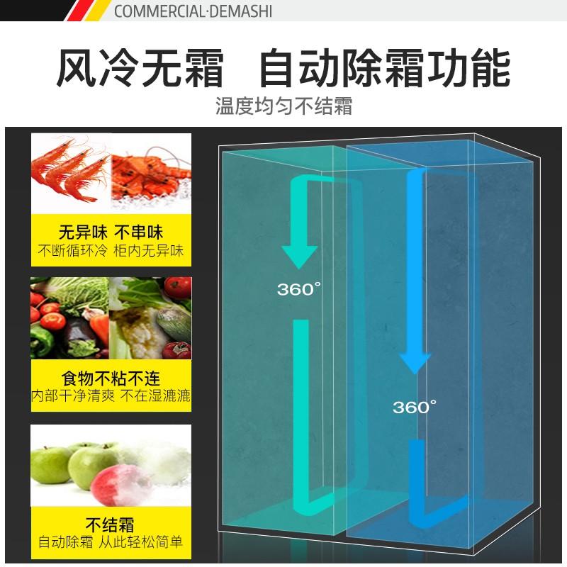 德玛仕（DEMASHI）商用双开门冰柜 立式冷冻 不锈钢冰箱冷柜 厨房髙身雪柜 LD1.0L2W 风冷款全冷冻