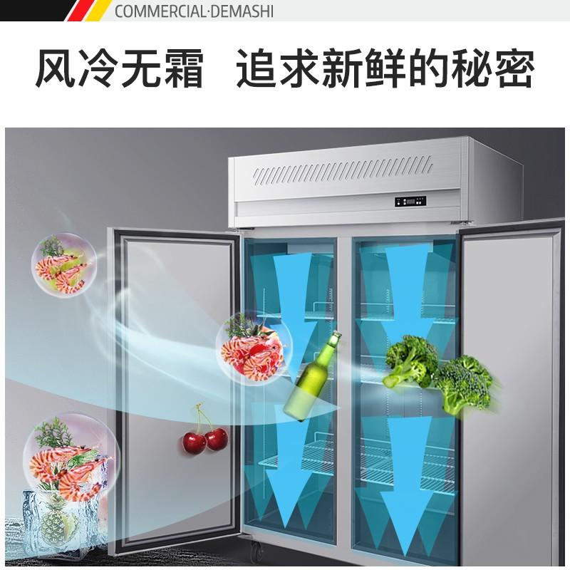 德玛仕（DEMASHI）商用双开门冰柜 立式冷冻 不锈钢冰箱冷柜 厨房髙身雪柜 LC1.0L2W 风冷款全冷藏