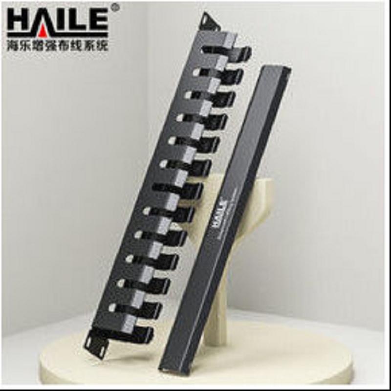 海乐（Haile） HT-1U 金属理线器 水平环形线缆 管理器 网络理线器 机柜理线架 12格24口