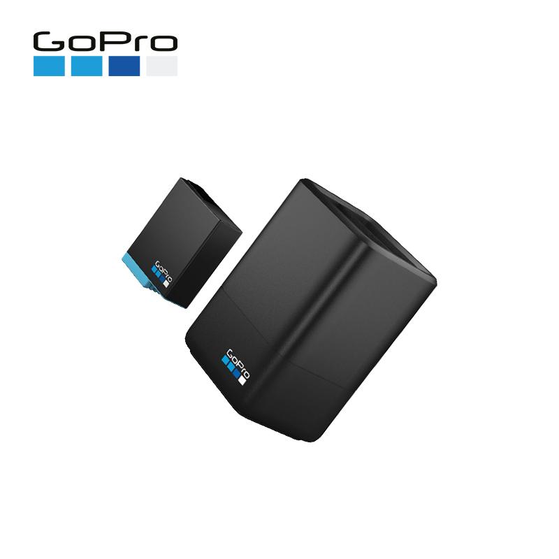 GoPro 双电池充电器+一块电池 运动相机配件（适用于HERO8/7/6/5）