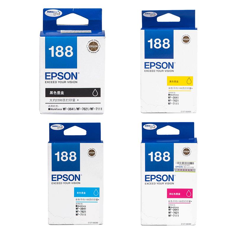 爱普生 EPSON T1881-T1884 墨盒 四色套装 WF-7111 WF7621 WF7218 WF7728 WF3641 T1881-T1884