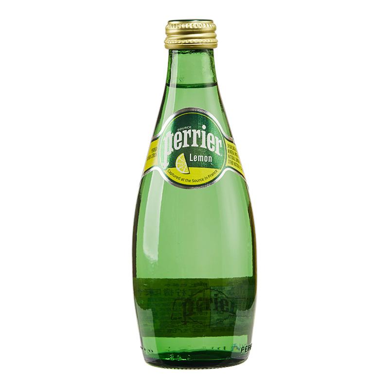 法国巴黎水（Perrier）气泡矿泉水 柠檬味 330ml*24瓶整箱