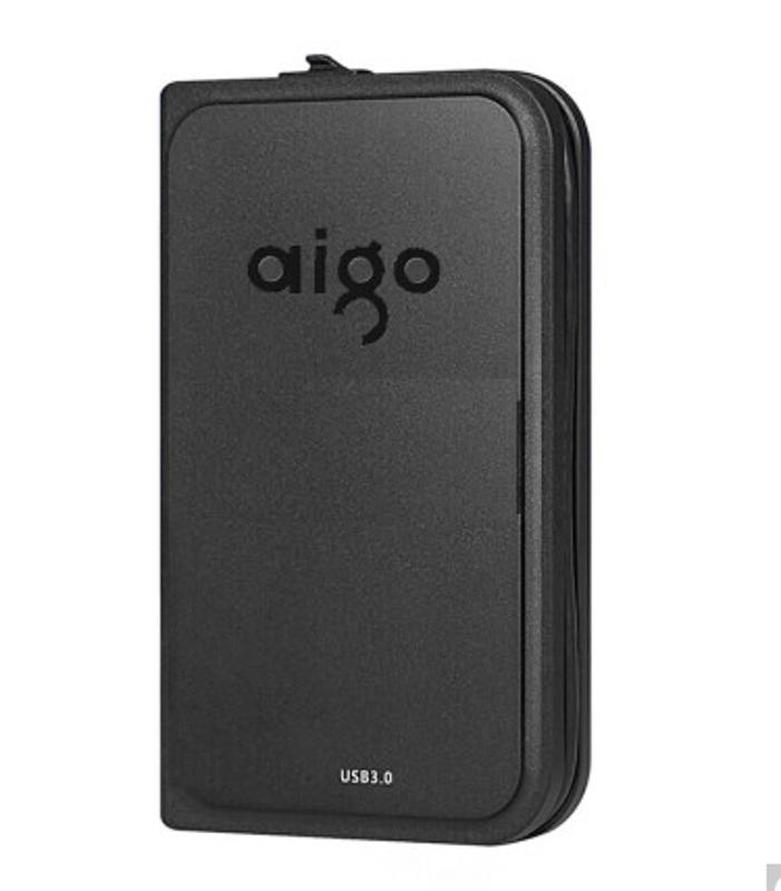 爱国者/aigo/HD806 2TB 移动硬盘  USB3.0 机线一体 抗震防摔 黑色