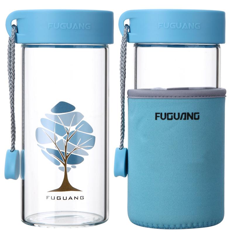 富光(FUGUANG) G1503-380 富光单层玻璃杯380ml 天蓝色(单位: 个 规格: 380ml)