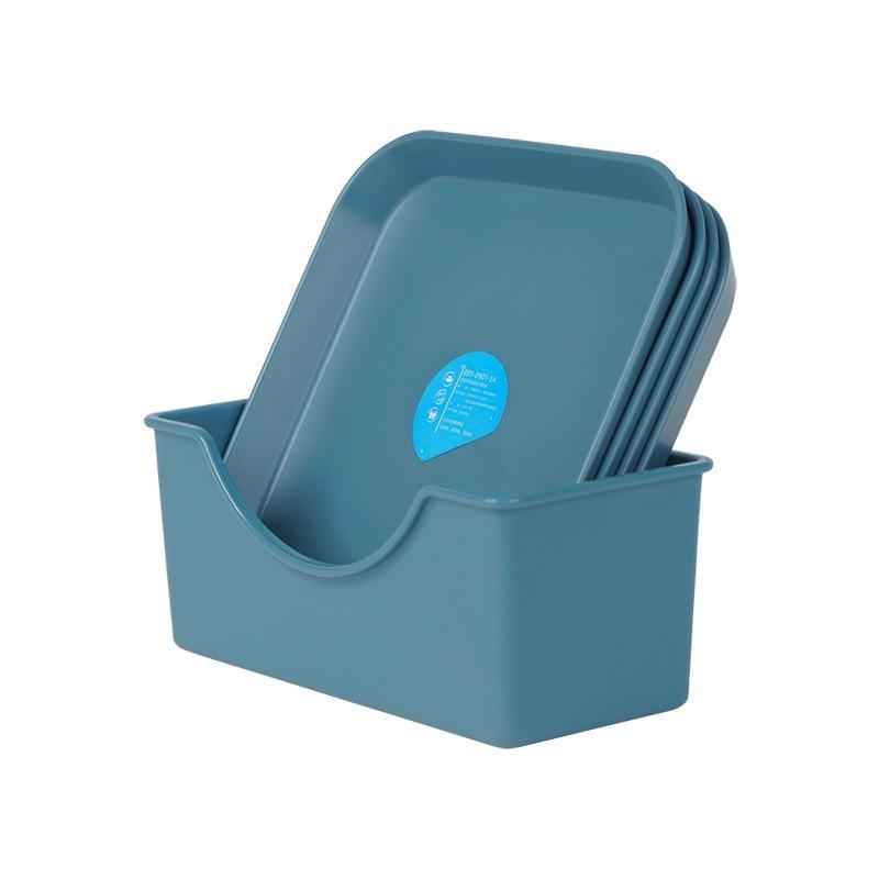 博堡 水果盘零食碟 分餐盘吐骨盘 BDY-D901-5A 蓝色