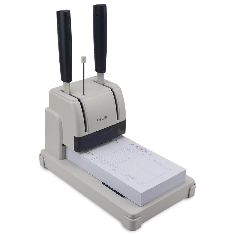 得力3888财务铆管装订机会计凭证票据档案卷宗打孔装订机小型手动热熔